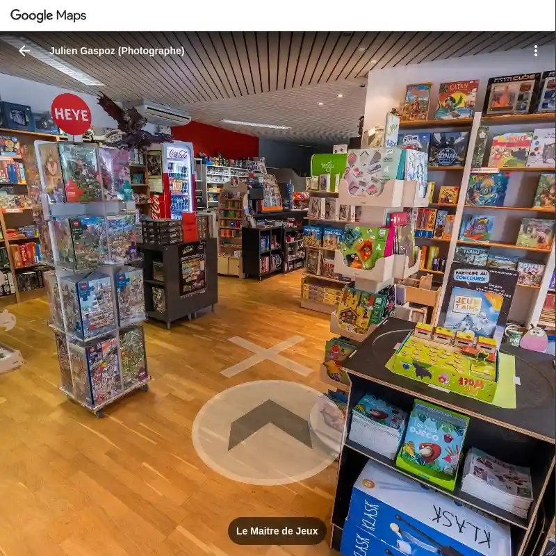 Boutique de jeux visualisée dans Google Maps